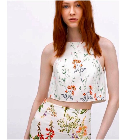 Zara Tops - Zara Woman Floral Print Crop Top Size XS